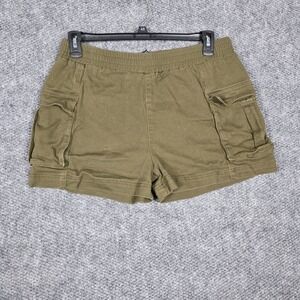 Forever 21 Womens Pull On Green Short Cargo Shorts Size‎ XL Elastic Waist